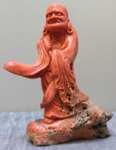 Appraisal: Antique Vintage Chinese Coral Figure of a RobedFigure From an