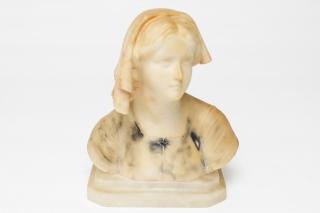 Appraisal: Italian Carved Marble Bust of Young Woman th C Antique