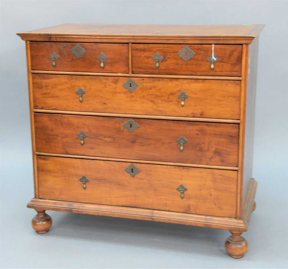 Appraisal: Queen Anne Chest having cornice molded top over two short