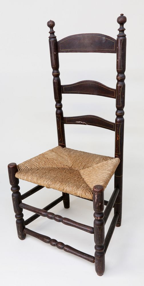 Appraisal: James Cary Nantucket Rush Seat Ladder Back Chair late th