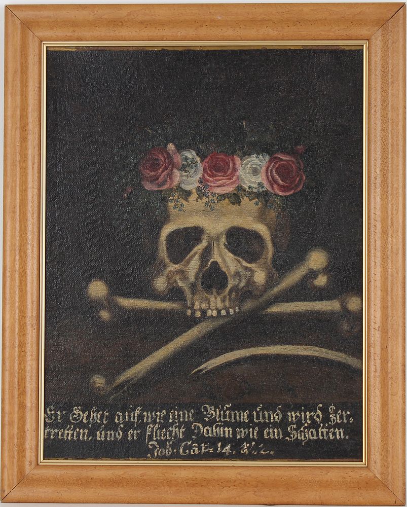 Appraisal: th Century Momento Mori Painting th Century Momento Mori Painting