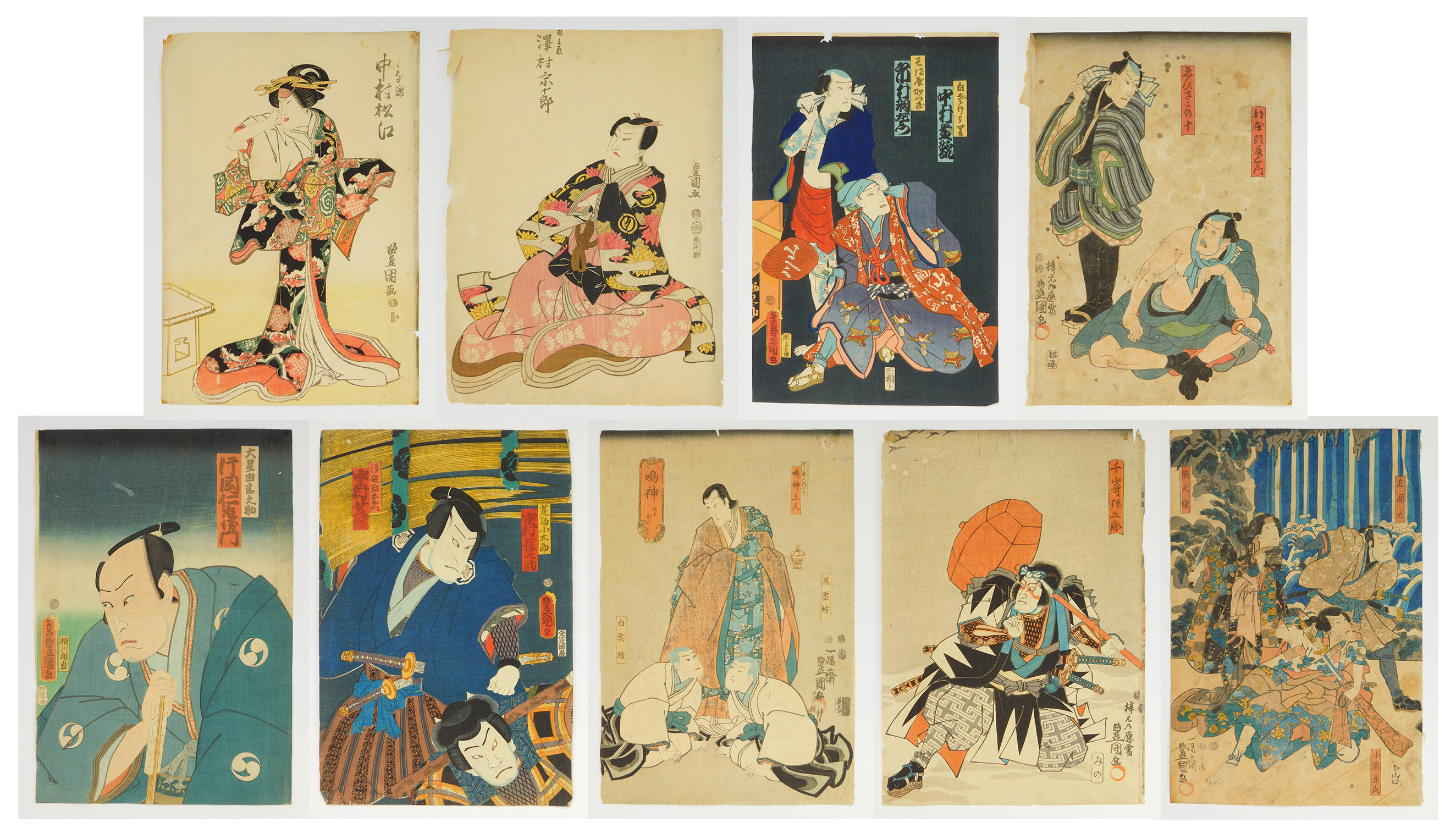 Appraisal: Toyokuni III Utagawa - ''Sawamura Soujiyurou'' ''Nakamura Matsue'' ''Sagen Tai