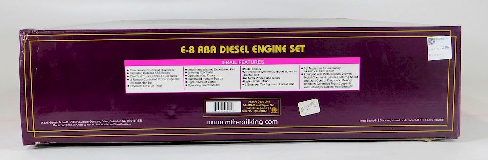 Appraisal: MTH Atlantic Coast Line E ABA Diesel Engine Train United