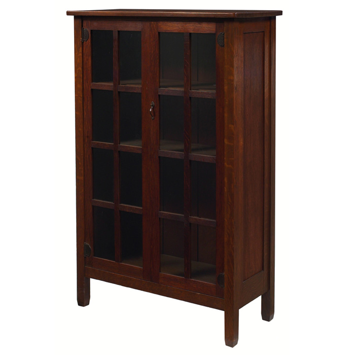 Appraisal: Stickley Brothers bookcase two-door form with eight panes of glass