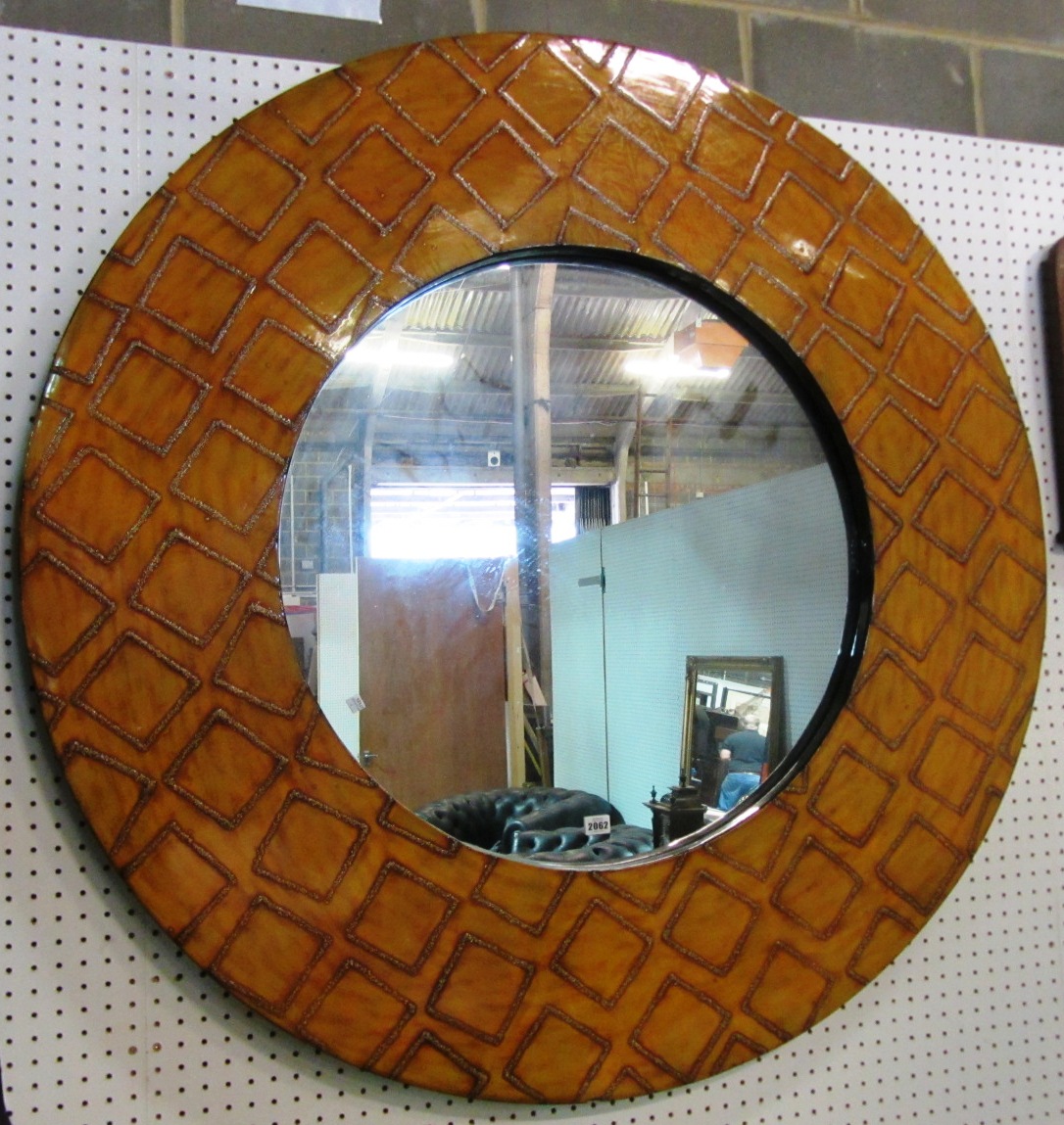 Appraisal: A Larse Laquered circular wall mirror