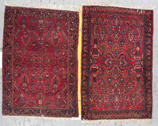 Appraisal: A pair of Sarouk rugs Central Persia circa size approximatley