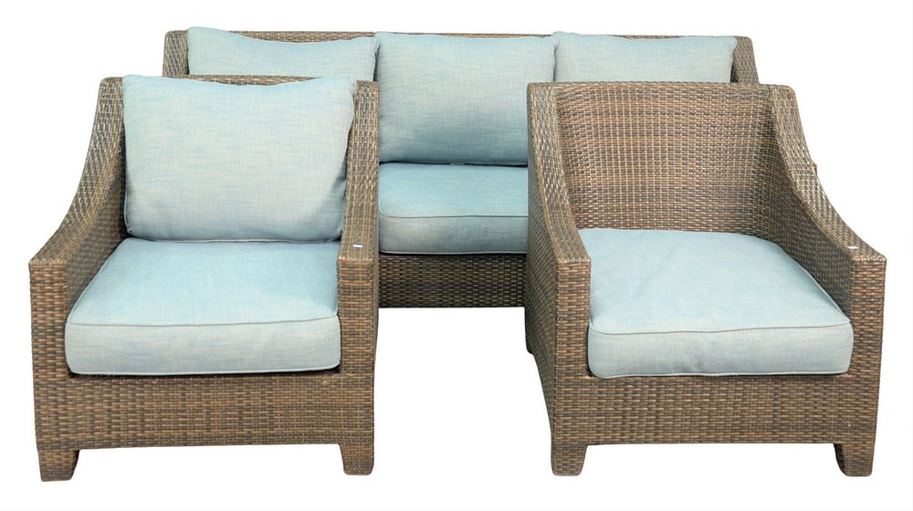 Appraisal: Three Piece Restoration Hardware Woven Set to include a sofa