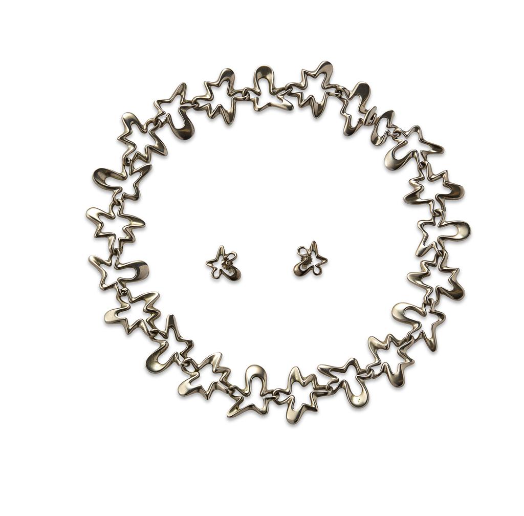 Appraisal: HENNING KOPPEL - FOR GEORG JENSEN 'SPLASH' SILVER NECKLACE AND