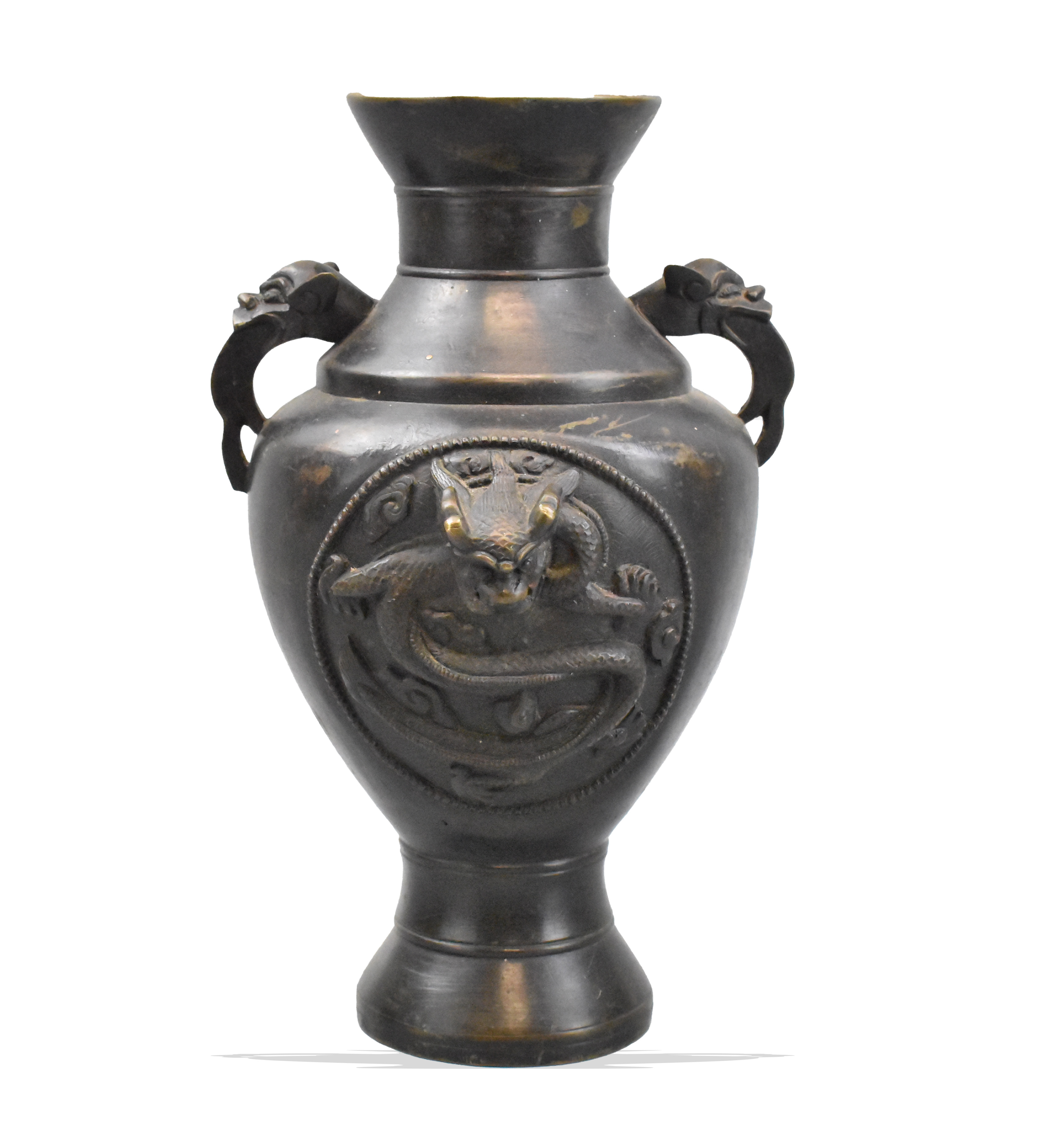 Appraisal: Chinese bronze cast dragon vase dated from the Qing Dynasty