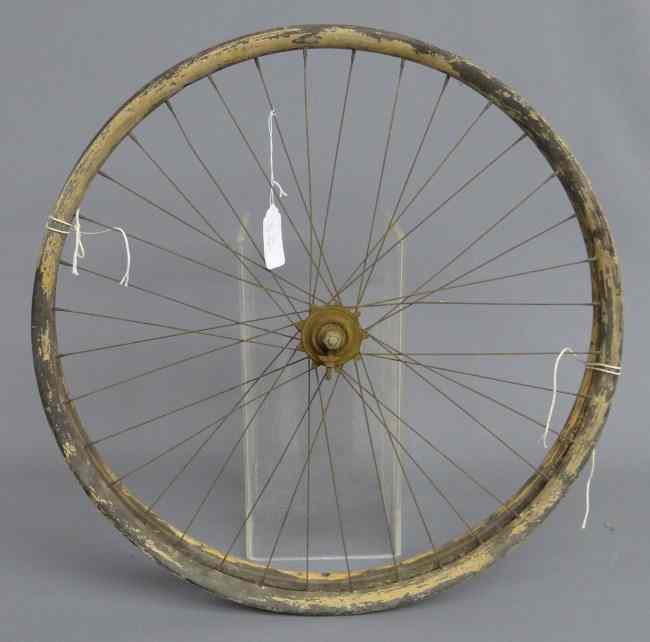 Appraisal: Lot pneumatic safety rear wheel wood rim and wood rim