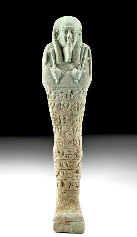 Appraisal: Fine Egyptian Glazed Faience Ushabti Egypt Late Dynastic Period th