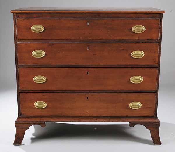 Appraisal: A Virginia Federal Cherrywood Chest of Drawers c the top