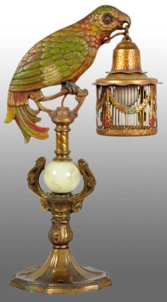 Appraisal: Brass Victorian Parrot Lamp Description Electrified Painted parrot Decorative LampCondition