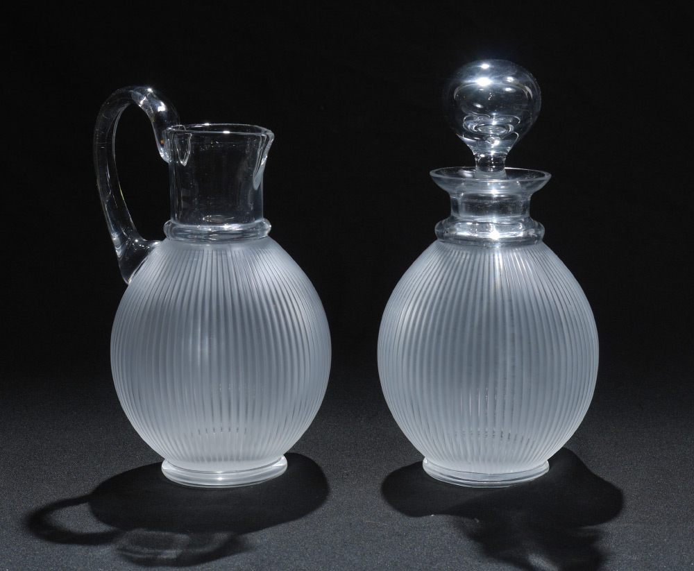 Appraisal: LALIQUE LANGEAIS CRYSTAL DECANTER AND PITCHER pieces total by Lalique