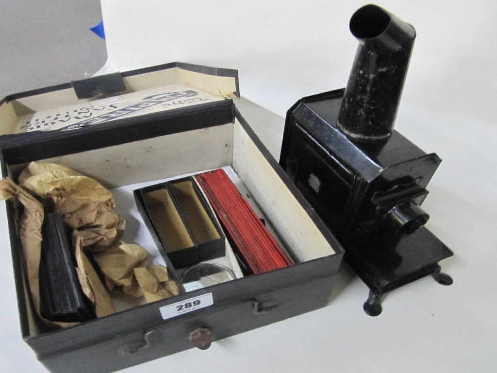 Appraisal: Magic lantern in box with some slides