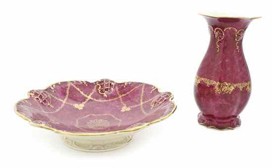 Appraisal: Two Rosenthal Porcelain Articles comprising a footed center bowl and