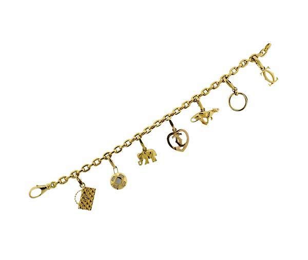 Appraisal: Cartier K Gold MOP Multi Charm Bracelet METAL K gold