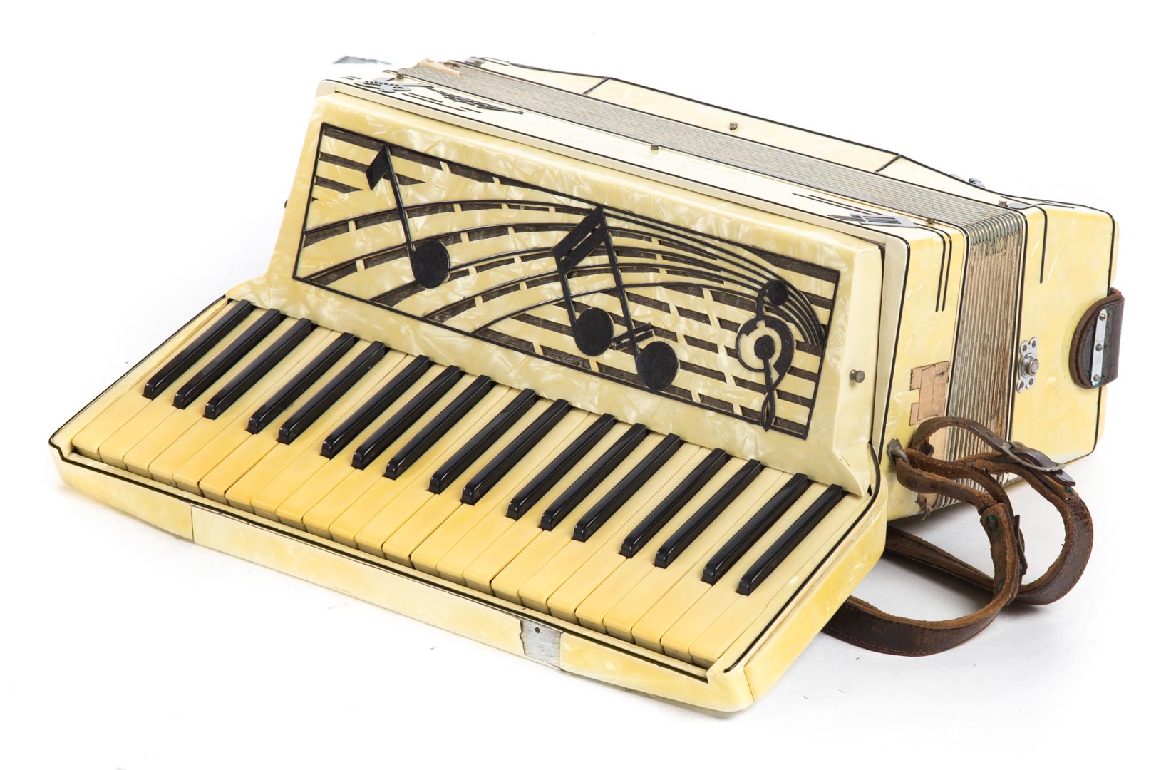 Appraisal: Bertina accordion and case circa s mother-of-pearl case instrument with