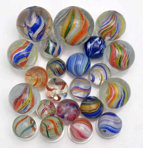 Appraisal: Lot of Handmade Marbles Description This lot includes swirls in