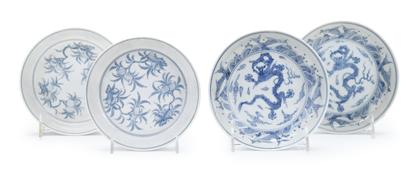 Appraisal: Two pair of Chinese blue and white porcelain dishes chenghua