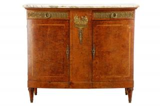 Appraisal: Louis XV Style Burl Wood Marble Buffet Continental likely French