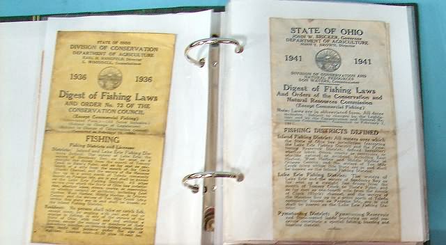 Appraisal: Notebook of old Out of State fishing licenses from mostly