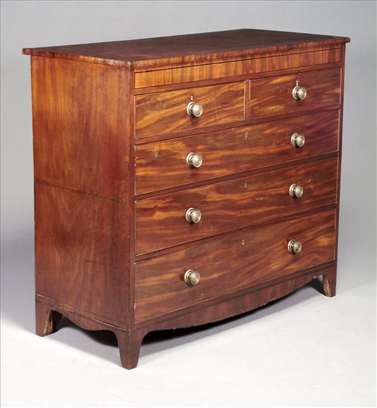 Appraisal: A George III mahogany and inlaid straightfront chest of drawers