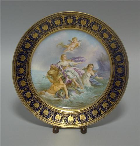 Appraisal: SEVRES STYLE CABINET PLATE Mid th century bearing spurious Sevres