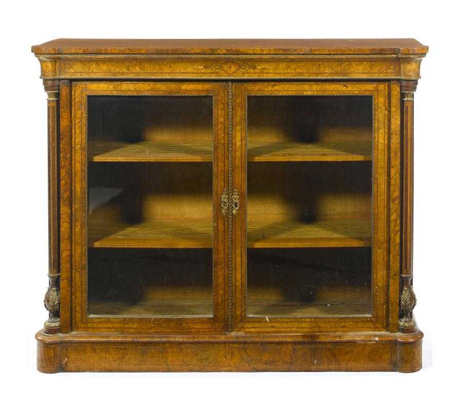 Appraisal: A VICTORIAN WALNUT AND INLAID CABINET in matched veneers and