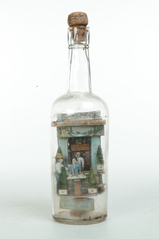 Appraisal: BOTTLE WHIMSEY BY CARL WORNER Probably Dunkirk New York ca