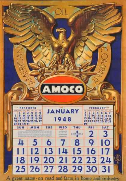 Appraisal: Amoco Oil Co by JC Leyendecker Calendar Description Complete with