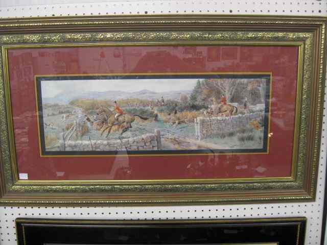 Appraisal: Frank Algermon Stewart Lithograph Fox Hunt image area '' x