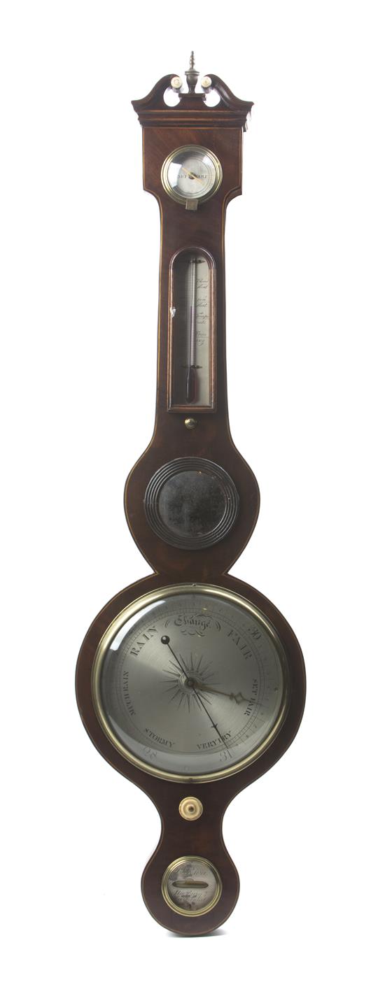 Appraisal: Sale Lot An English Mahogany Wheel Barometer p riva newbury