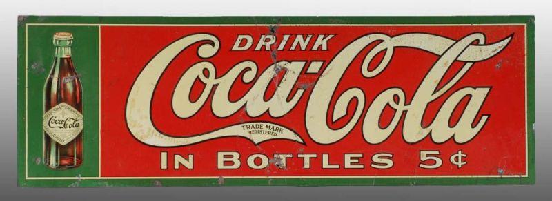 Appraisal: Embossed Tin Coca-Cola Sign Description to Couple of large nail