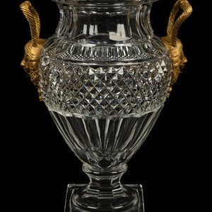 Appraisal: A Gilt Bronze Mounted Cut Crystal Urn TH TH CENTURY