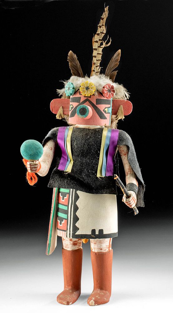 Appraisal: Large Vintage Hopi Kachina Doll - Velvet Shirt Navan Native