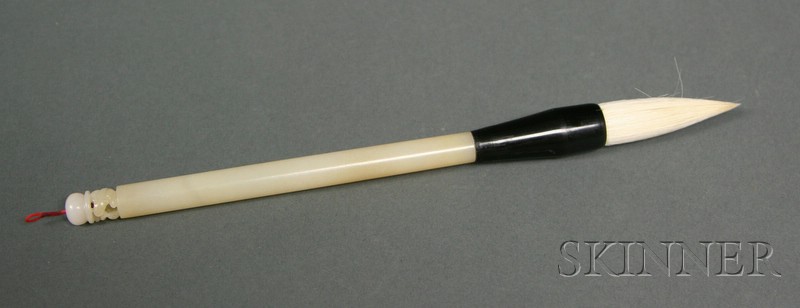 Appraisal: Calligraphy Brush China white jade handle lg in