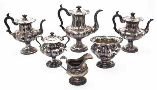 Appraisal: An English Silverplate Tea Set James Dixon Sons comprising a