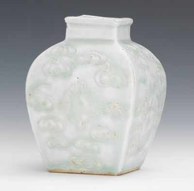 Appraisal: A Qingbai Vase Chinese Square baluster form with pale blue