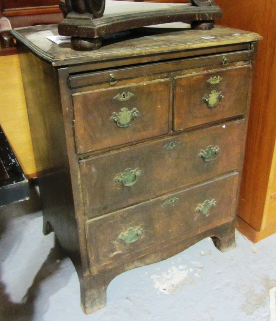 Appraisal: A th century walnut chest of two short and two