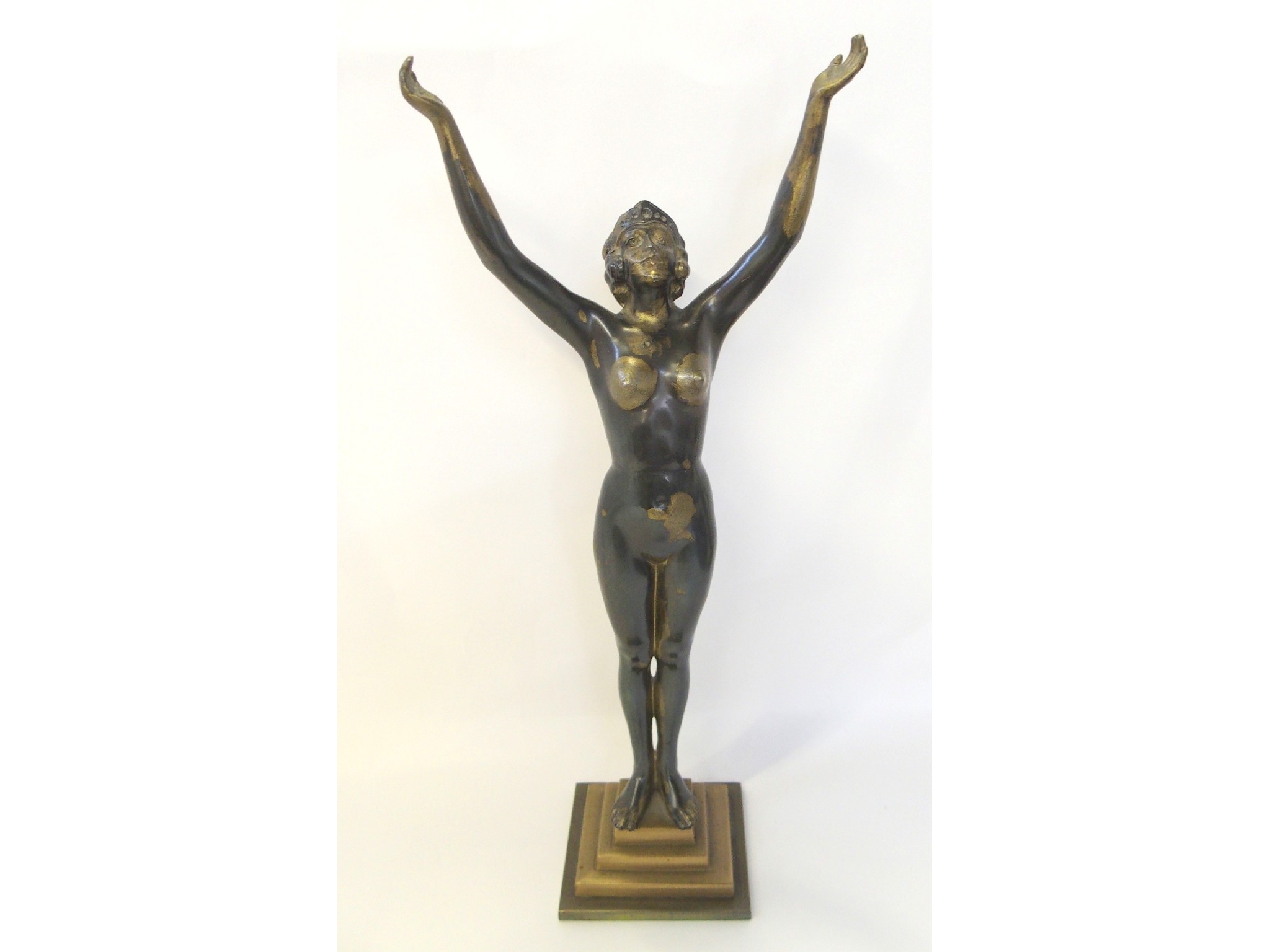 Appraisal: Art Deco style sculpture of a woman