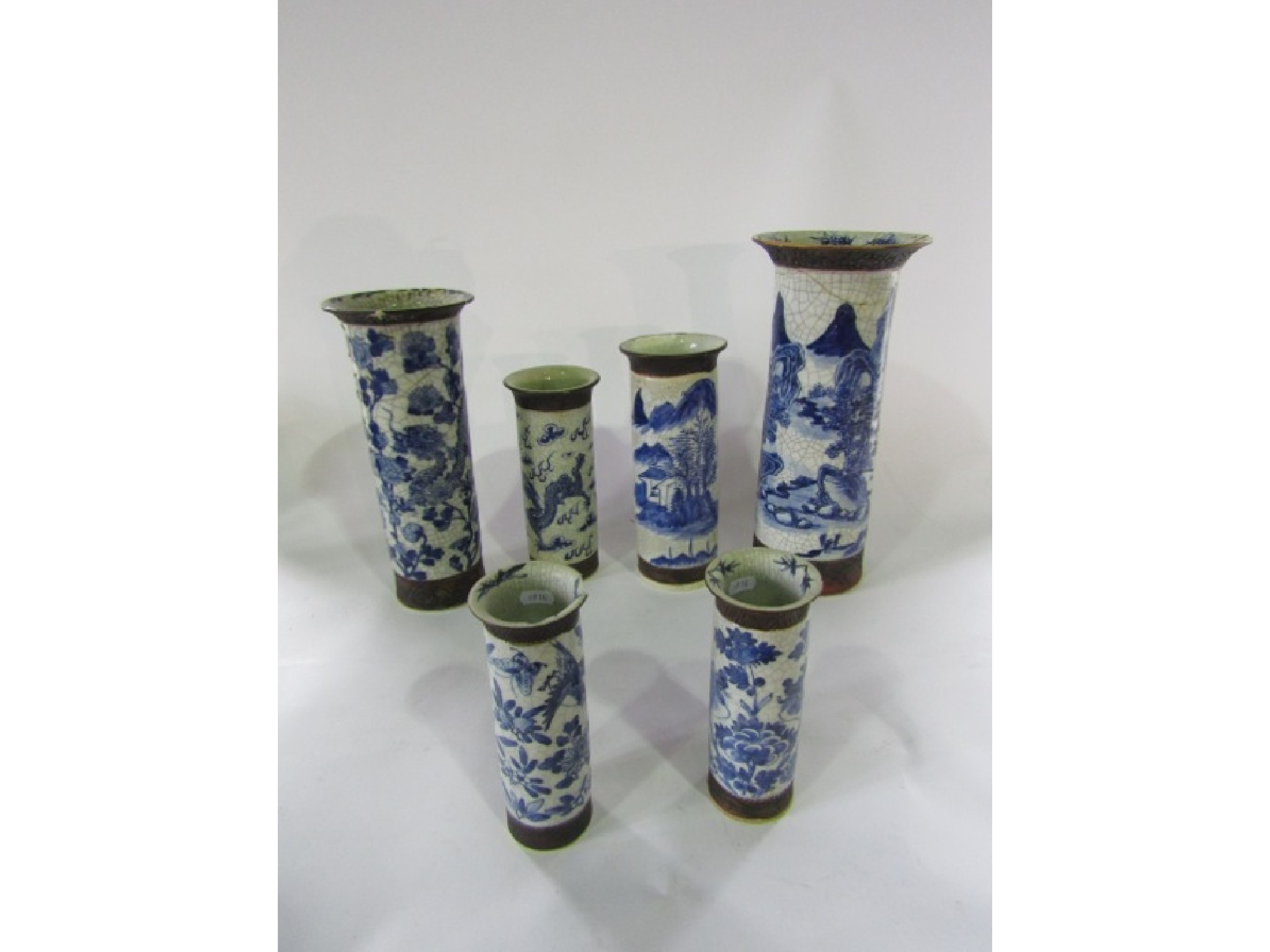 Appraisal: A collection of six various th century blue and white