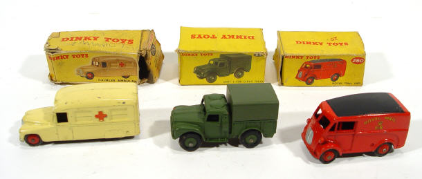 Appraisal: Three boxed Dinky Toys commercial vehicles - a Royal Mail