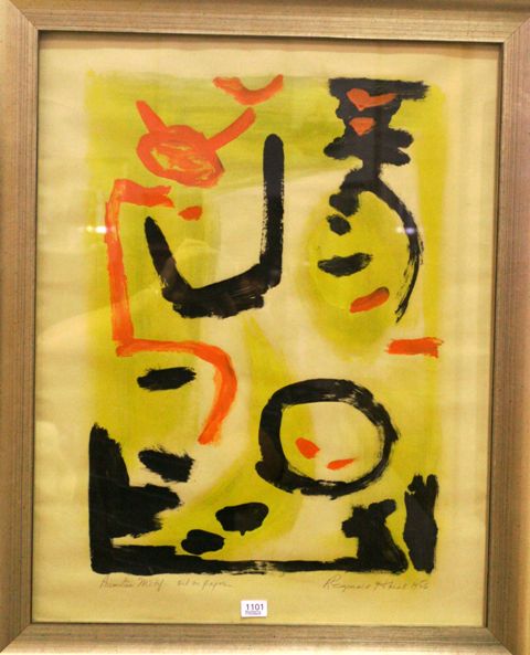 Appraisal: Reginald H Neal working s Primitive Motif oil on paper