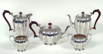 Appraisal: A FIVE PIECE TEA AND COFFEE SERVICE by Adie Bros