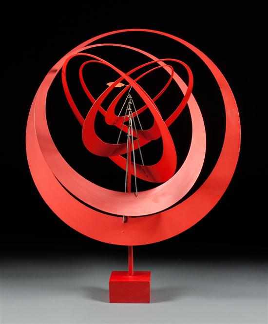 Appraisal: Jerome Kirk American b ''Red Orbit '' painted sheet metal