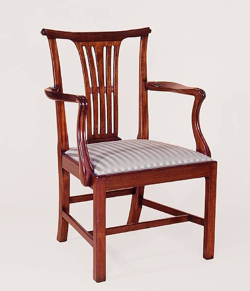 Appraisal: A set of eight George II style mahogany chairs comprising