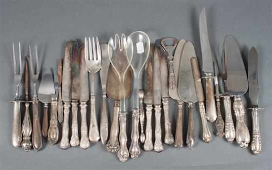 Appraisal: Twenty-seven items of American sterling silver-handled serving pieces and flatware