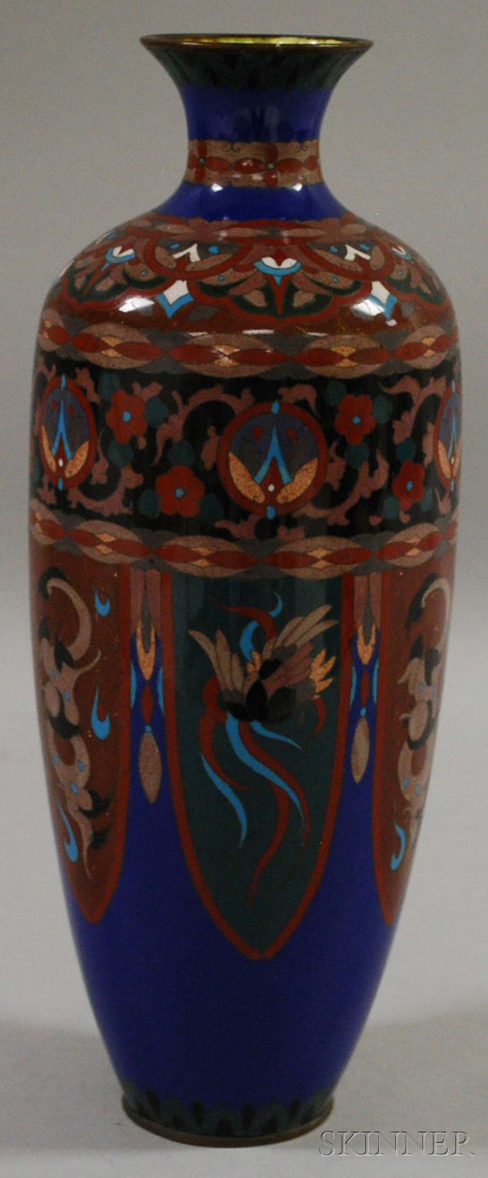 Appraisal: Japanese Cloisonne Vase small fractures ht in