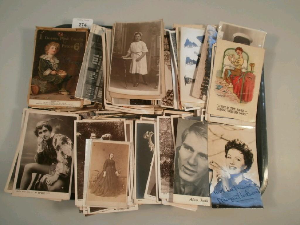 Appraisal: A collection of vintage postcards some of film theatre and